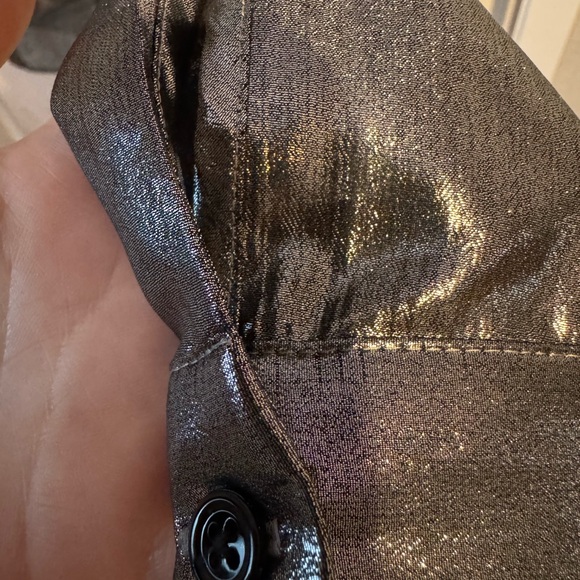 🖤🩶LIKE NEW! Ann Klein Silver Gun Metal Metallic Women's Top🖤🩶 - Picture 6 of 16